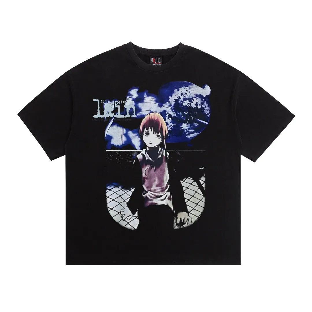 SAINT Michael Animation Lingyin Cartoon Print Washed and Distressed Retro Vintage Loose Short Sleeves Digital White Ink Direct Ink Printing The Fabric Is Breathable And The Patterns Are Three-Dimensional And Clear. Fabric: Double yarn 240g Style number: S938 Size: S-M-L-XL Color: Washed black Price: P118